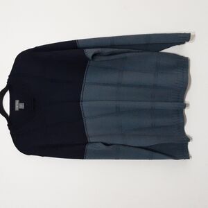 Cortina men's sweater pullover v neck knit color block size L wool blend